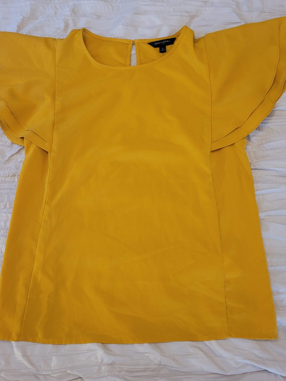 Banana Republic Yellow Flutter Sleeve Top